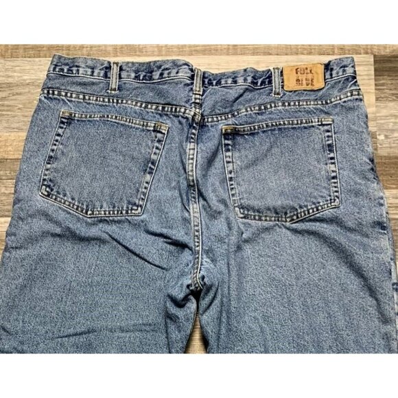 Full Blue Mens Jeans 40x30 Relaxed Fit Flannel Lined 100% Cotton Denim Straight - Picture 5 of 15